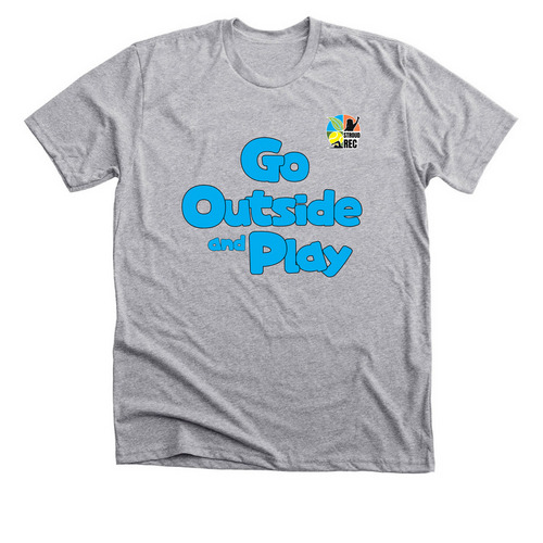 Go Outside and Play - Blue, a Athletic Heather Premium Unisex Tee