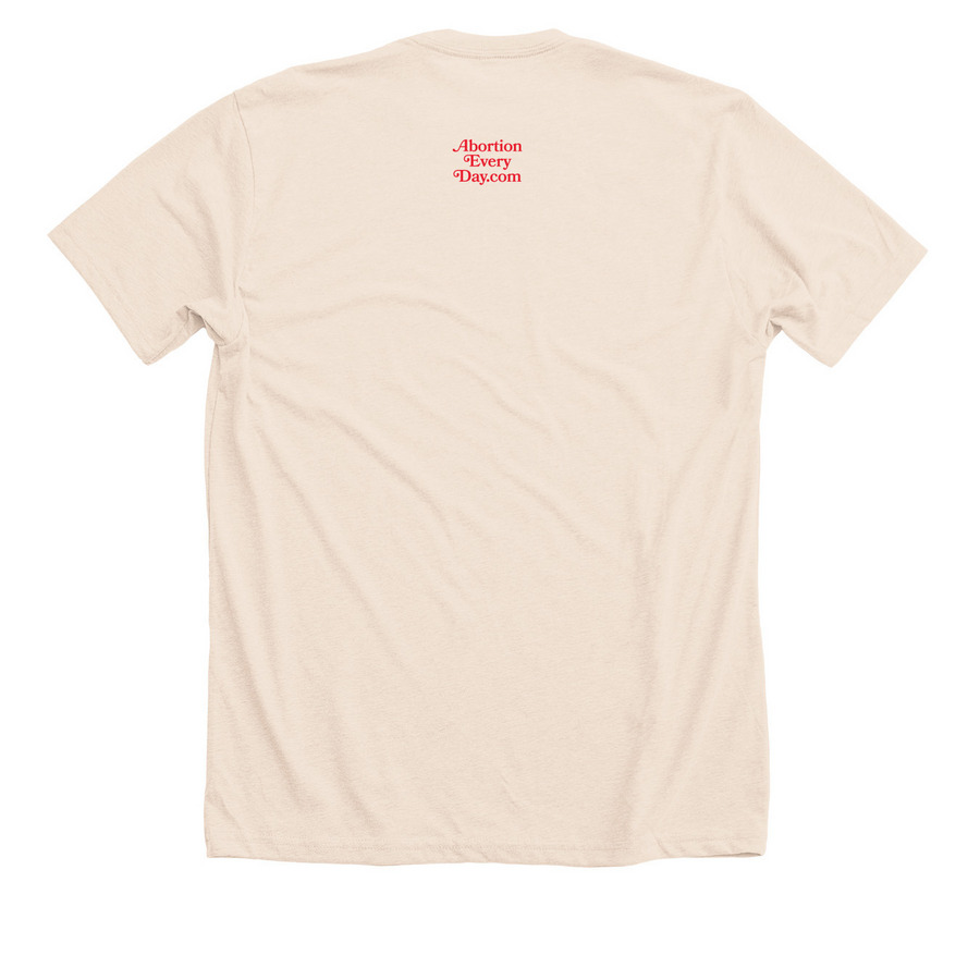 Too Hot For Forced Pregnancy, a Heather Soft Cream Premium Unisex Tee (back-view)