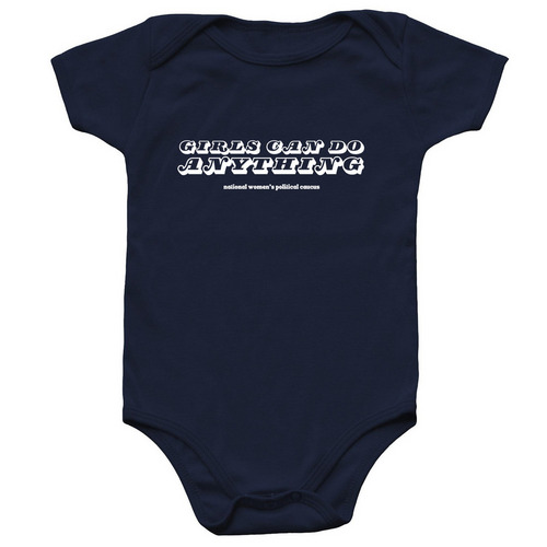 Girls Can Do Anything Onesie, a Navy Infant Onesie