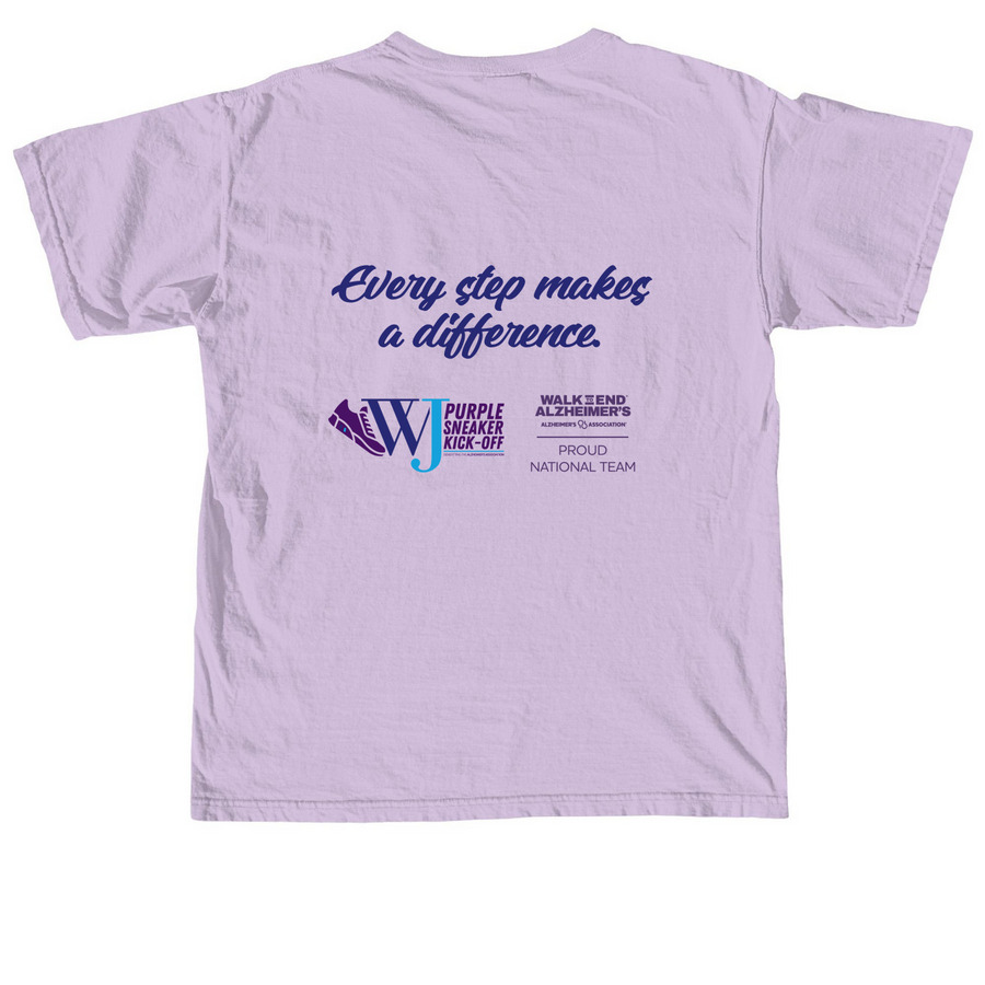 Mulberry Grove Purple Kick-off!, a Orchid Comfort Colors Unisex Tee (back-view)