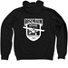 Long Sleeve T-Shirt White Logos, a Black Zip Up Hoodie (back-view)