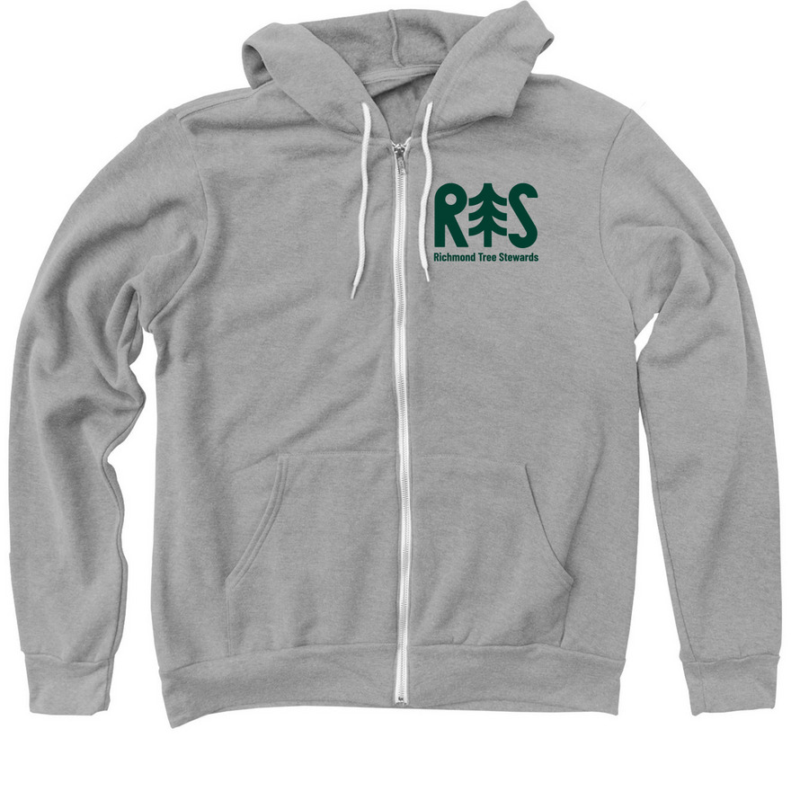 Richmond Tree Stewards Member Shirts, a Athletic Heather Zip Up Hoodie