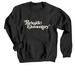 Retro Script -&nbsp;Adult and Youth Sweater, a Black Crewneck Sweatshirt
