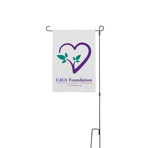 CdLS yard flag, a White 12" x 18" Yard Flag with Stake