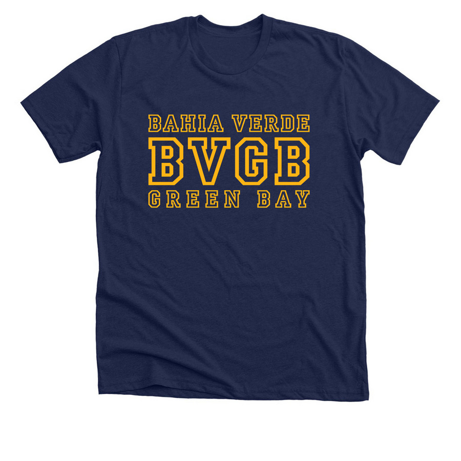 Bah?a Verde BVGB Campus Gold, a Solid Navy Blend Premium Unisex Tee
