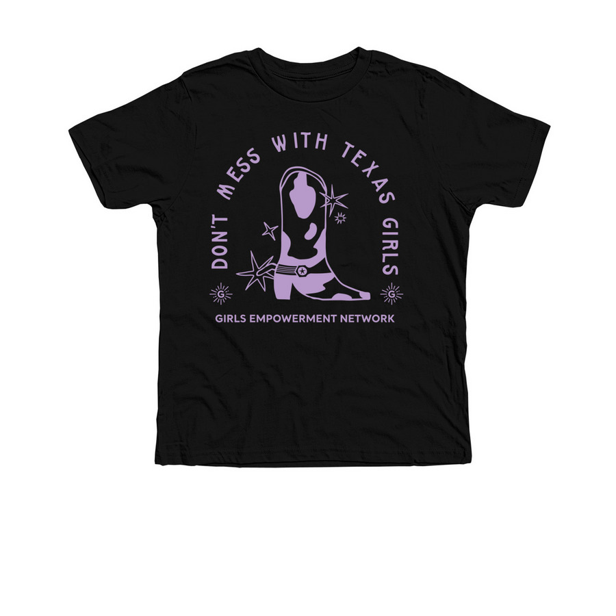 Youth Don't Mess With Texas Girls, a Solid Black Blend Premium Youth Tee