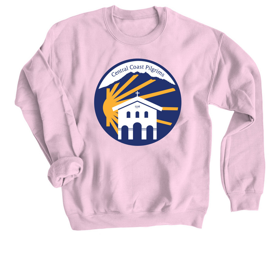 Large Logo Tees and Sweatshirts, a Light Pink Crewneck Sweatshirt