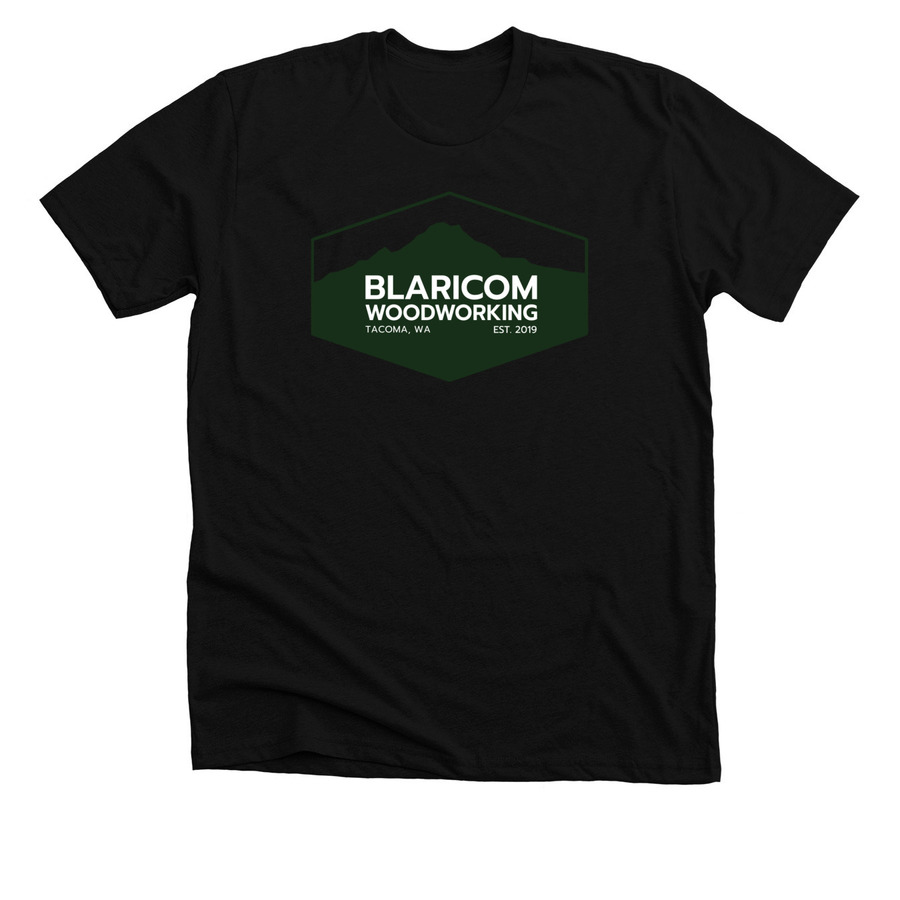 Blaricom Woodworking T-Shirt, a Solid Black Blend Premium Unisex Tee