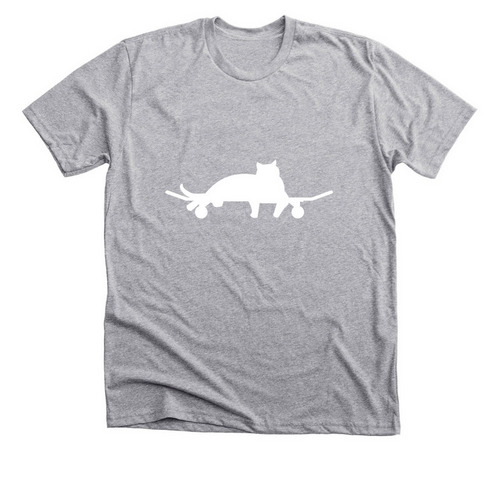Cat On Board, a Athletic Heather Premium Unisex Tee
