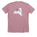 Riding to Remember Vicki, a Heather Orchid Premium Unisex Tee (back-view)