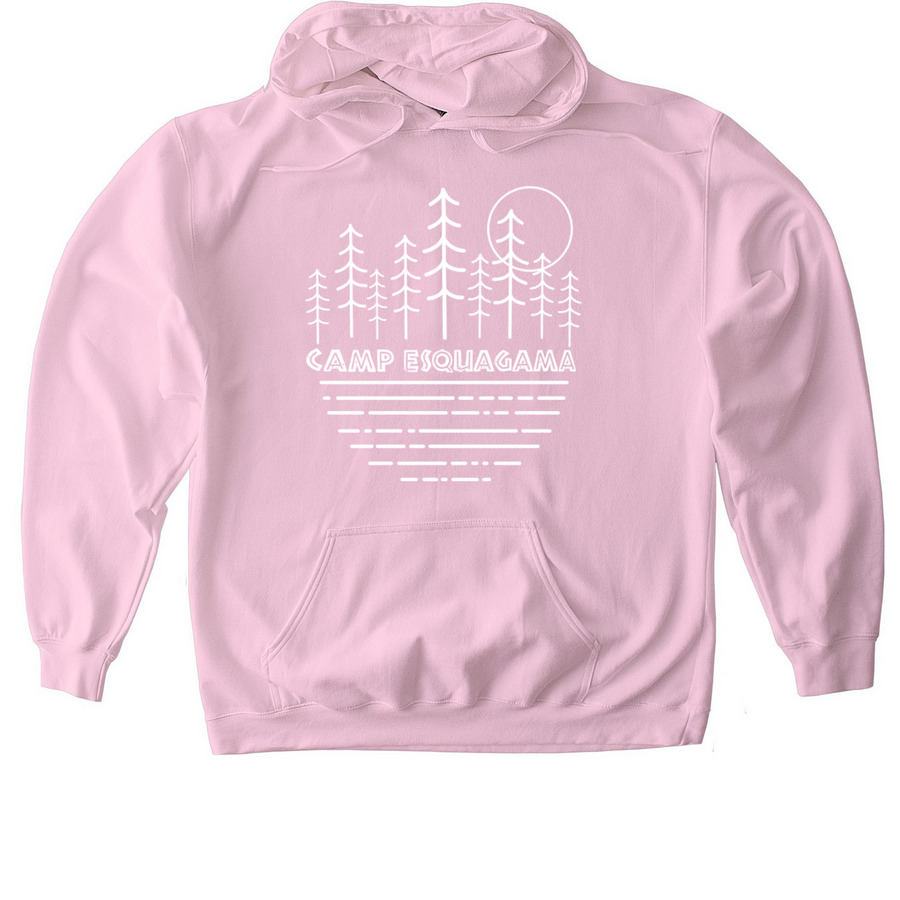 2024 Camp Shirt - White Print, a Light Pink Gildan Softstyle Pullover Hoodie