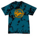 Sunrise on the Readathon 2026, a Black/ Teal Crystal Tie Dye Tee