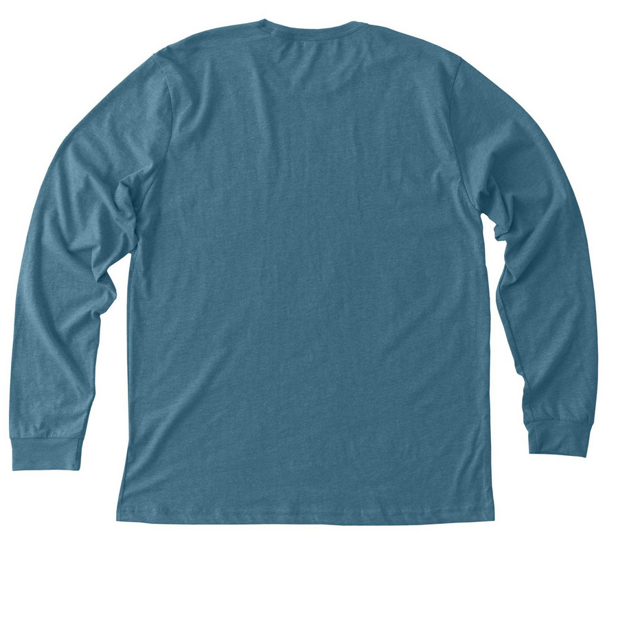 Let's Hike, Delafield!, a Heather Deep Teal Premium Long Sleeve Tee (back-view)