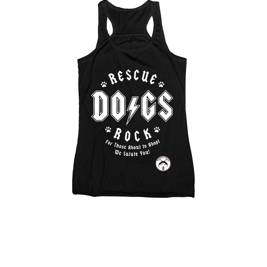 Rescue Dogs Rock&nbsp;, a Black Women's Racerback