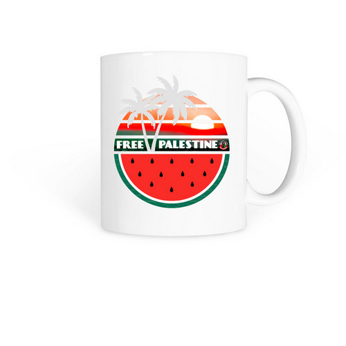 Free Palestine Mug, a White Coffee Mug