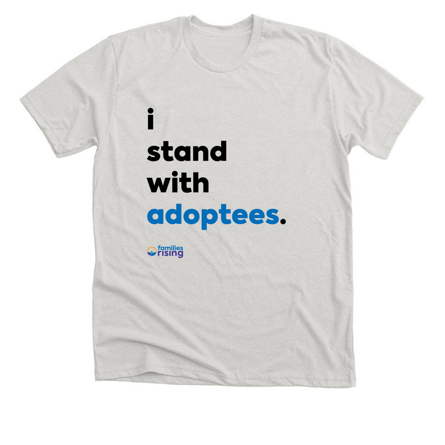 Stand With Adoptees ? Light Tee, a Heather Cement Premium Unisex Tee