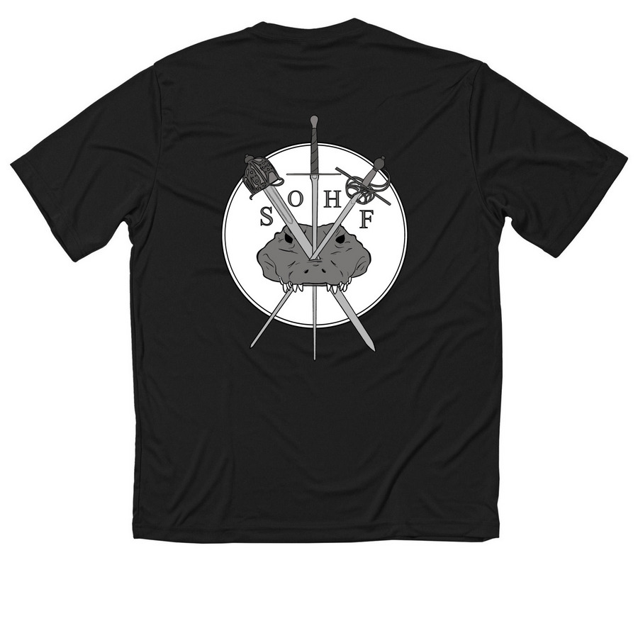 3 Rules Activewear Line, a Black Classic Performance Tee (back-view)