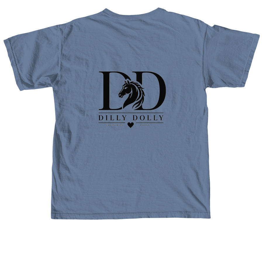 Dilly Dolly, a Blue Jean Comfort Colors Unisex Tee (back-view)