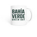 Bah?a Verde Green Bay Classic Green Mugs, a White Coffee Mug
