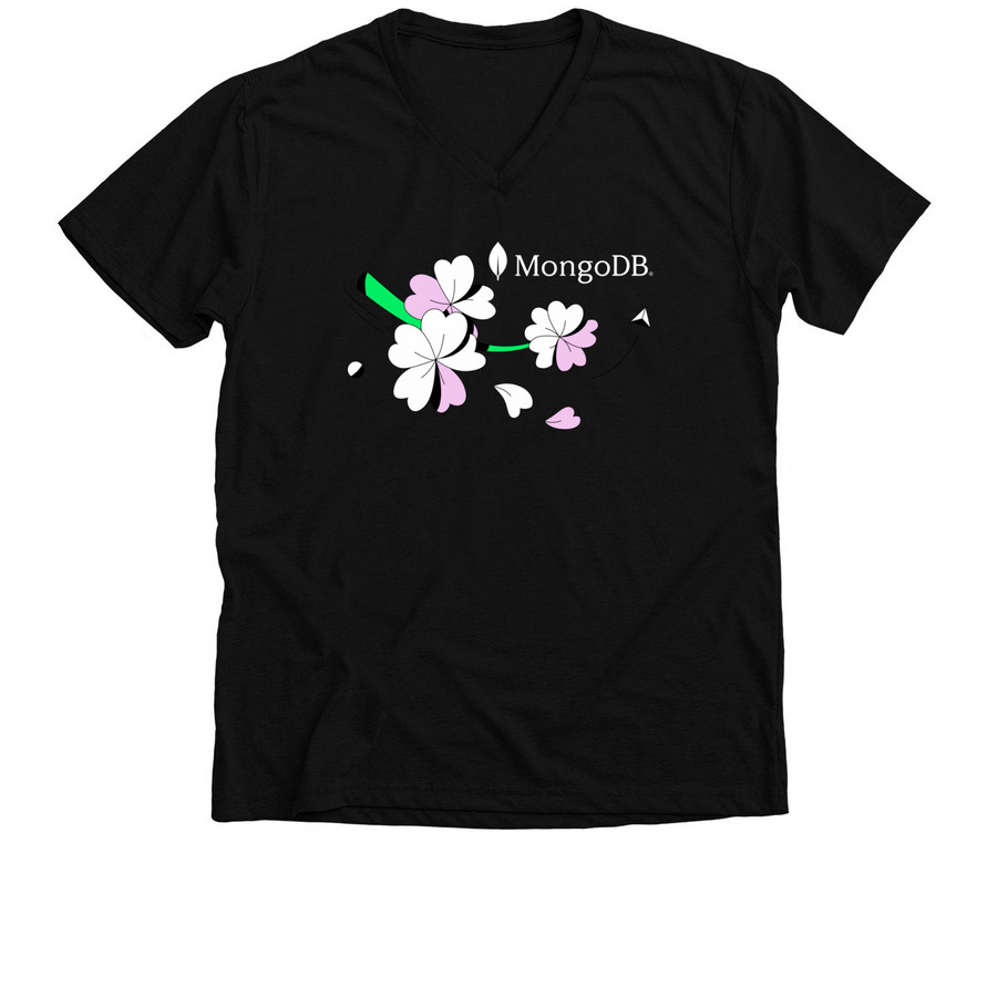 MongoDB [Spring], a Solid Black Blend Premium V-Neck Tee