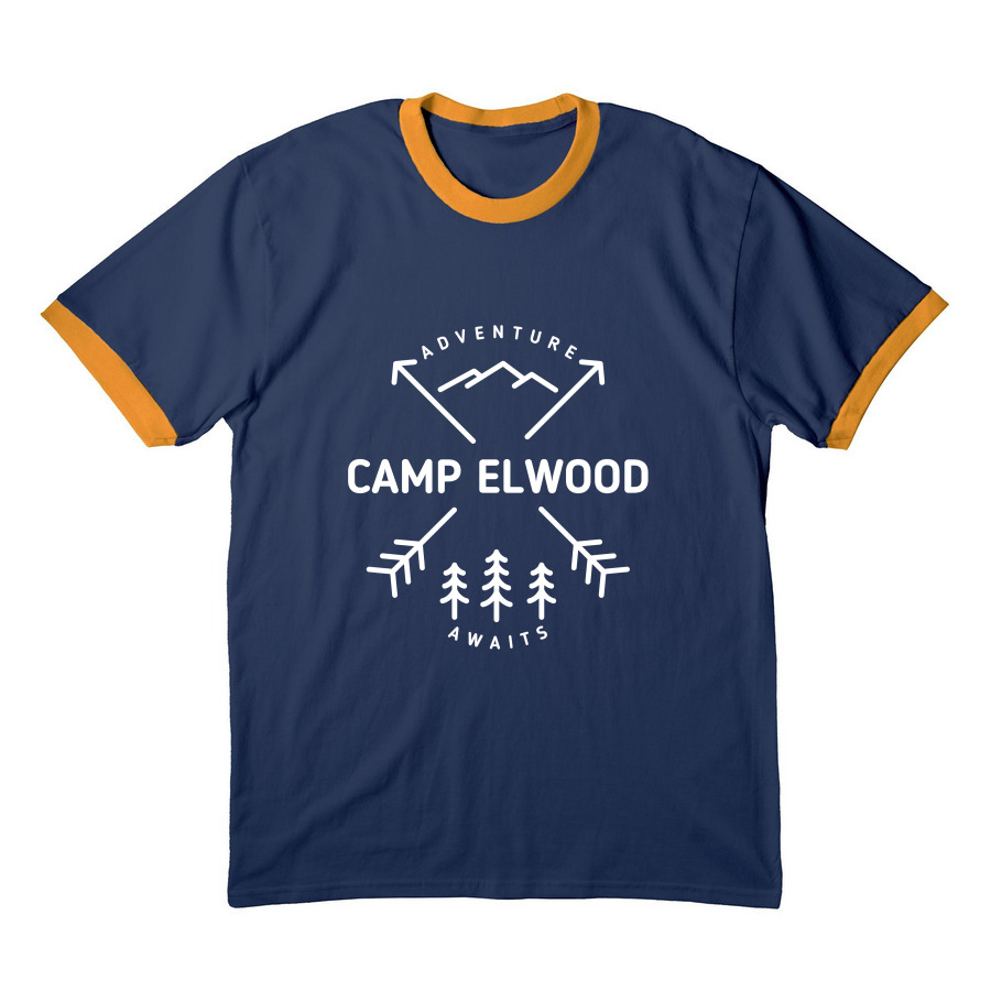 Camp Shirts, a Navy/ Gold Cotton Ringer Tee