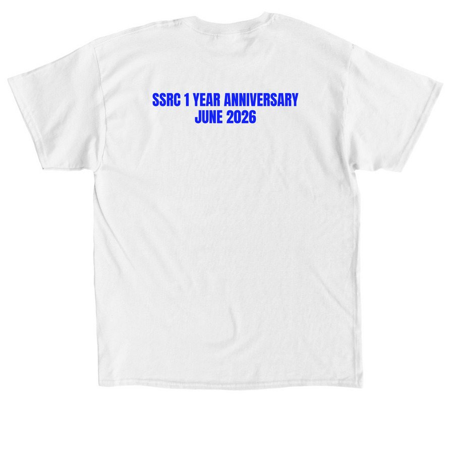 SSRC BIRTHDAY BASH SHIRT, a White Classic Unisex Tee (back-view)