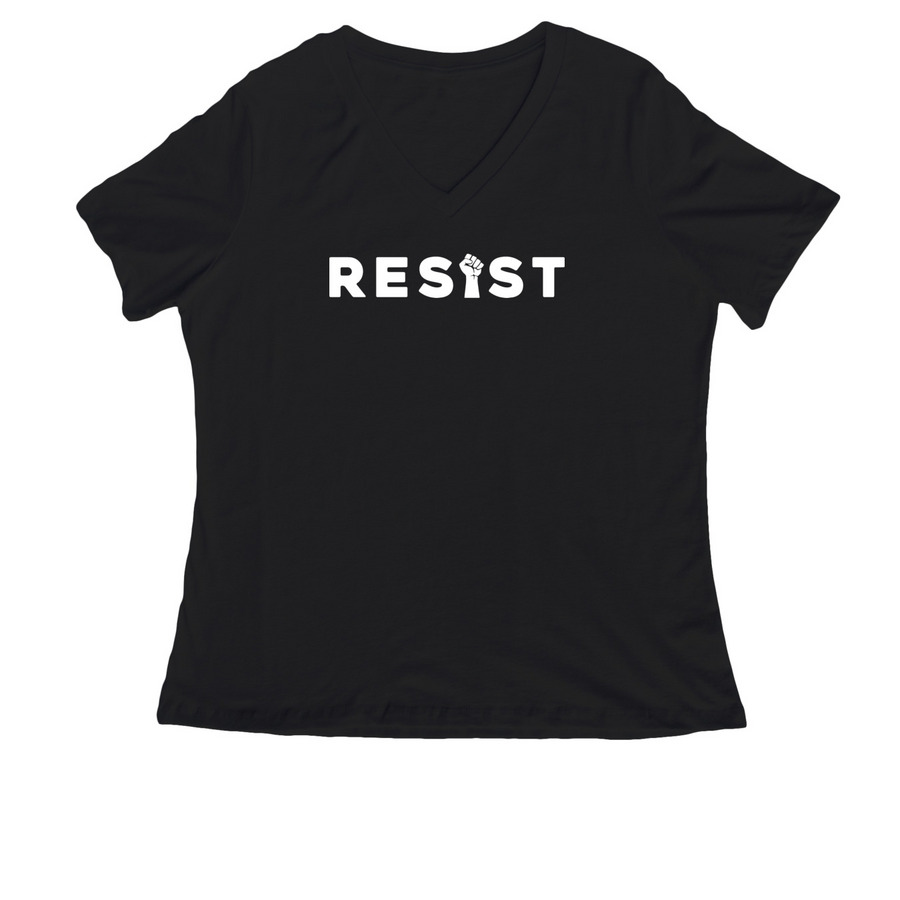 RESIST (fist), a Black Women's Relaxed V-Neck Tee