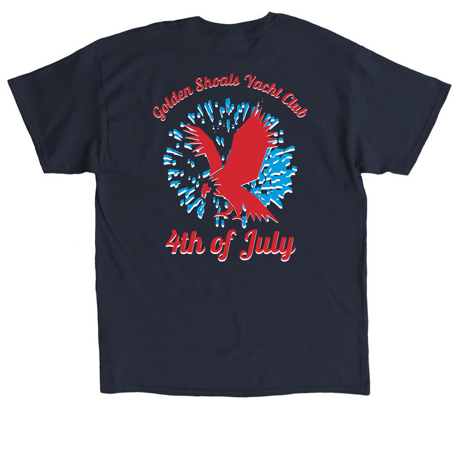 4th of July, a Navy Classic Unisex Tee (back-view)