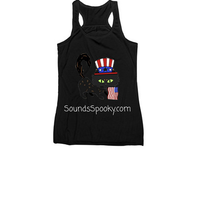Spookycat For Cats, a Black Women's Racerback