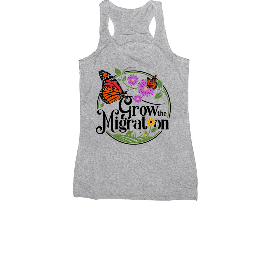 Grow The Migration Monarch Butterfly Shirts ?, a Athletic Heather Women's Racerback