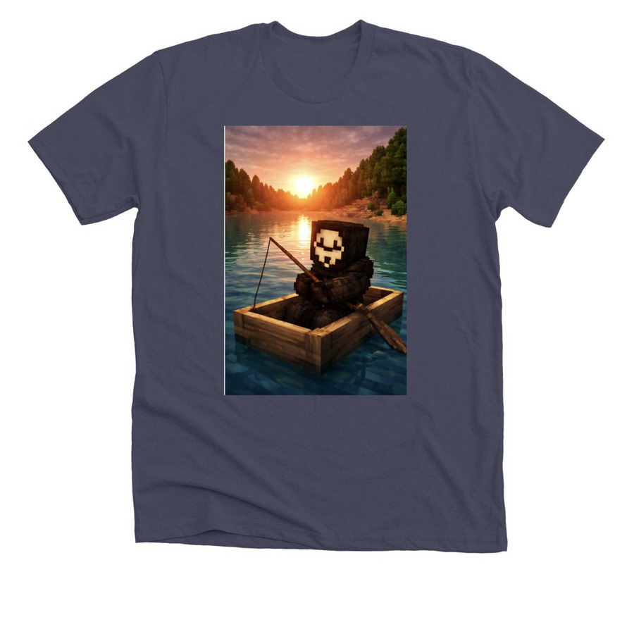 Gone fishing, a Heather Midnight Navy Premium Unisex Tee