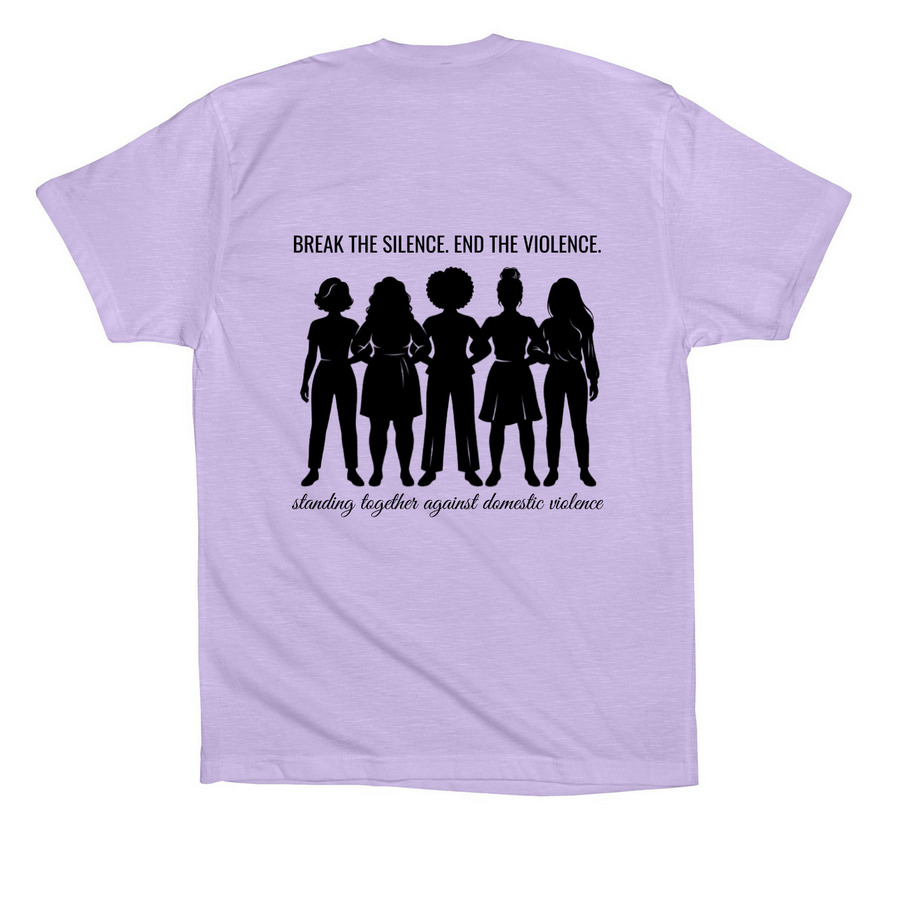 Domestic Violence Awareness, a Dark Lavender Premium Cotton Tee (back-view)