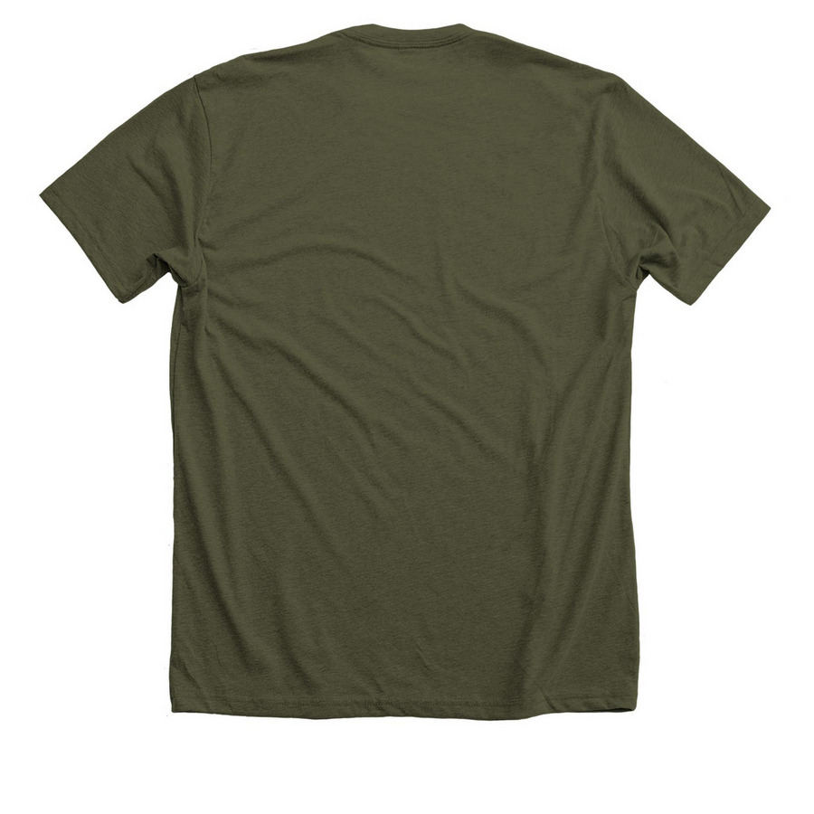 Prison Greyhounds - Hero Hounds H2, a Heather Military Green Premium Unisex Tee (back-view)