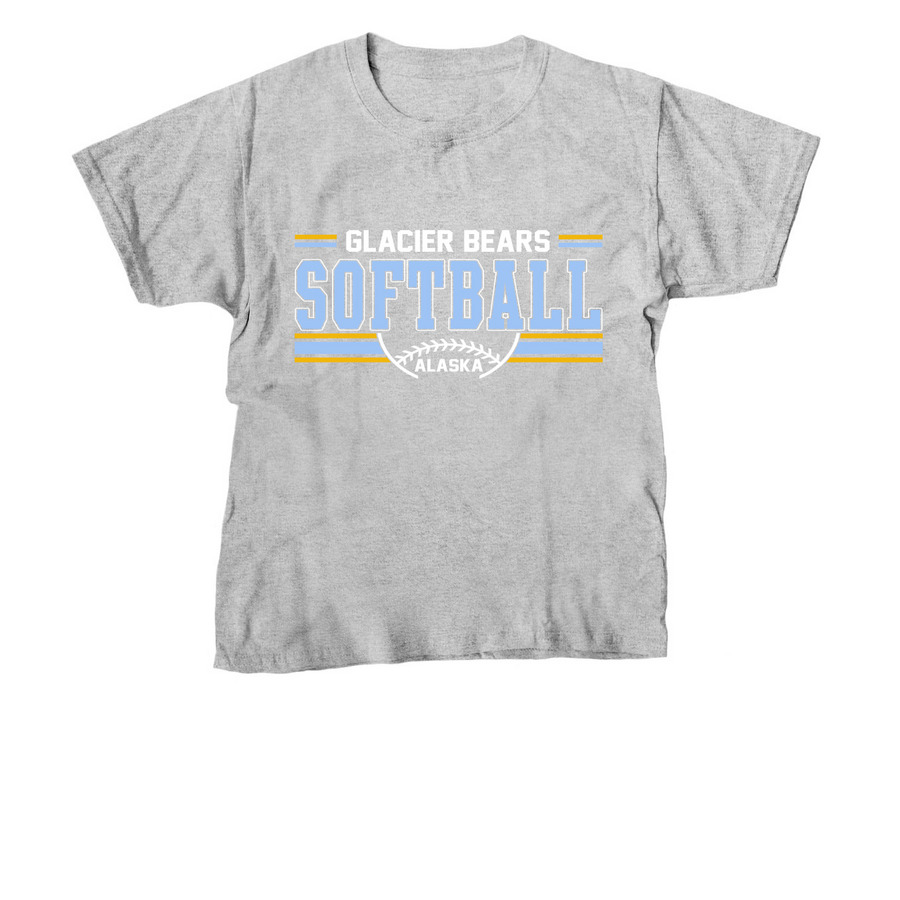 Glacier Bears Softball, a Sport Grey Youth Unisex Tee