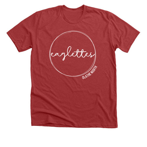 Script Circle, a Heather Canvas Red Premium Unisex Tee