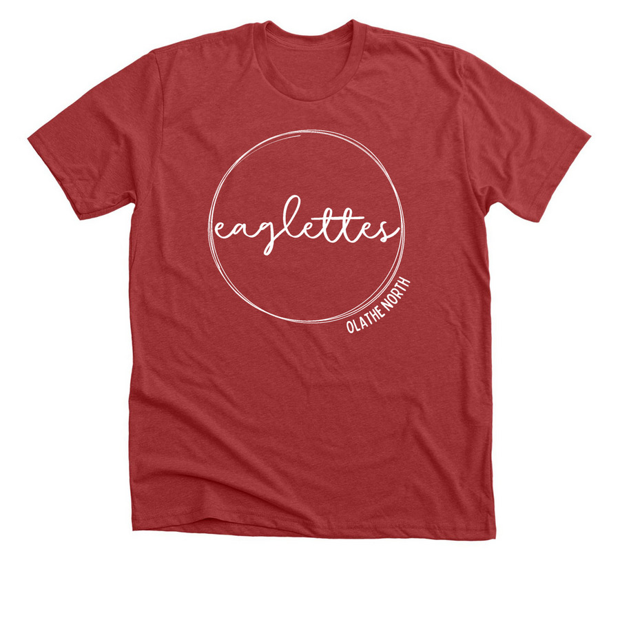 Script Circle, a Heather Canvas Red Premium Unisex Tee