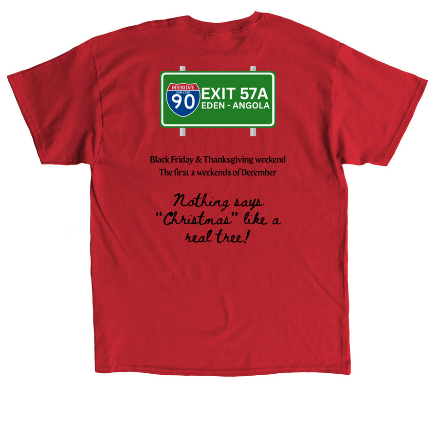 Eagan's Regal Evergreens - July 4th, a Red Classic Unisex Tee (back-view)