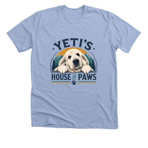 The Yeti, a Heather Baby Blue Premium Unisex Tee