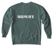 Midwife Shirt, a Blue Spruce Comfort Colors Crewneck Sweatshirt (back-view)