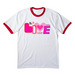 Love & Service, a White/ Red Cotton Ringer Tee