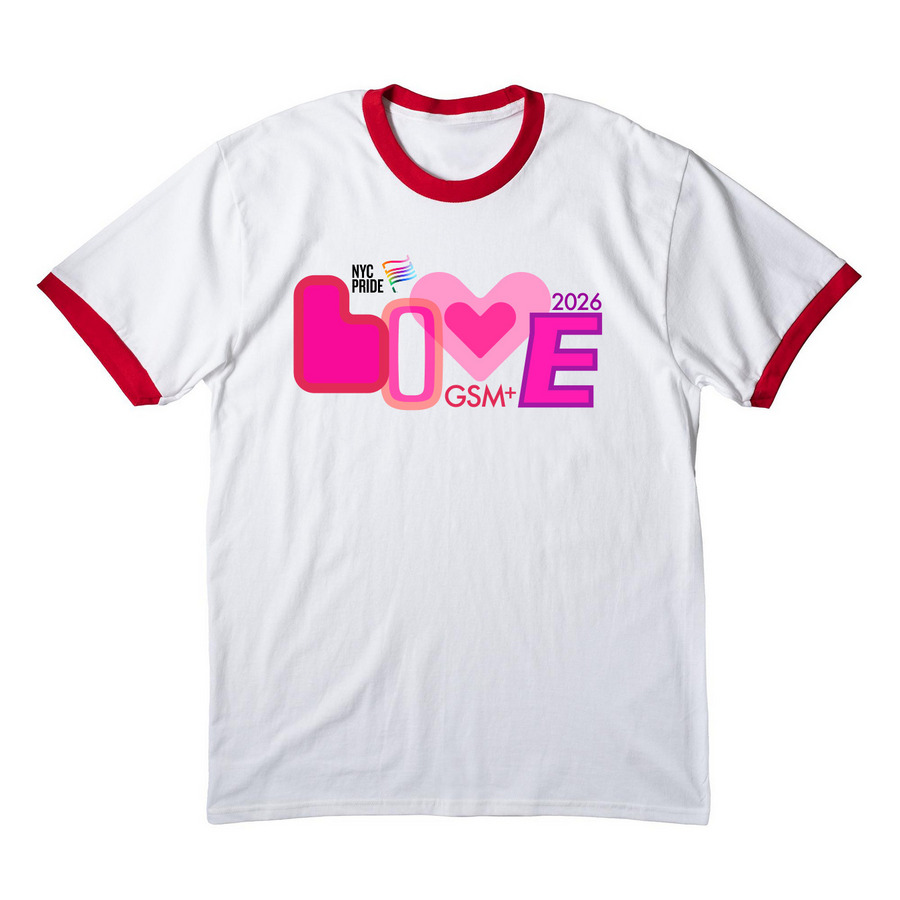 Love & Service, a White/ Red Cotton Ringer Tee