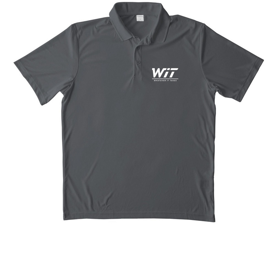 WIT Polo, a Iron Grey Unisex Performance Polo