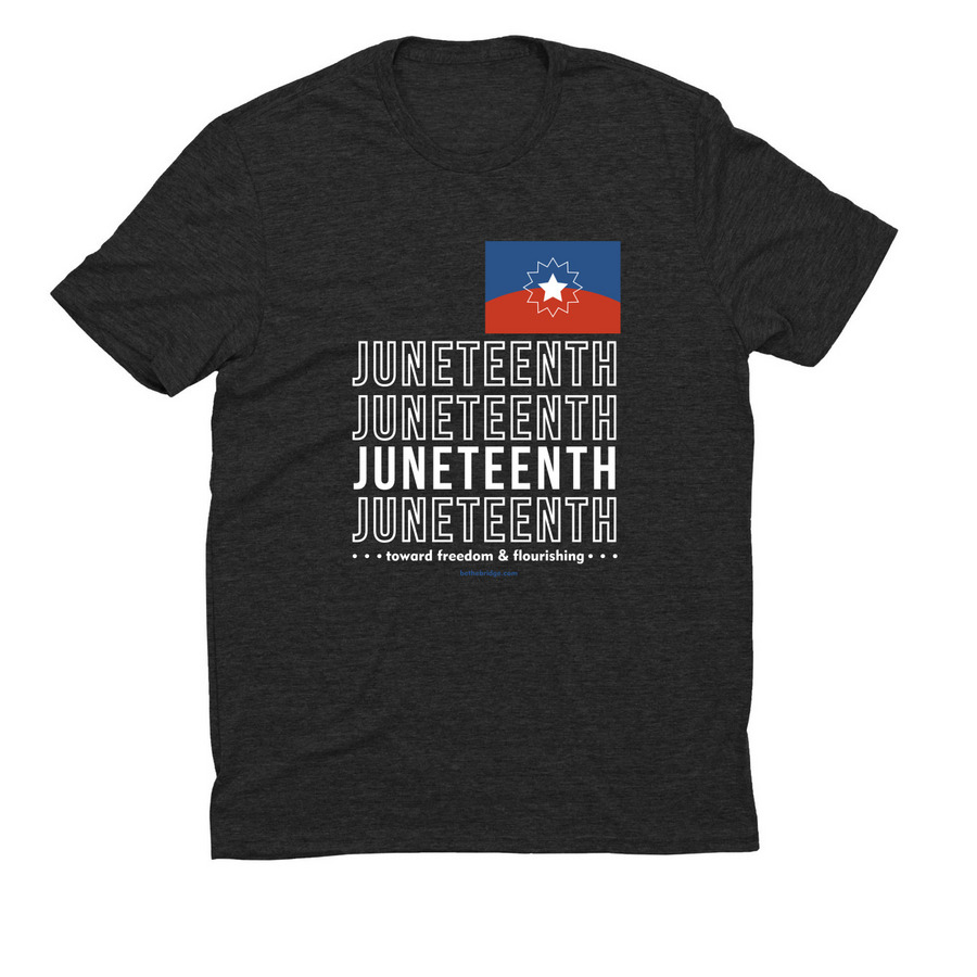 Juneteenth 2025, a Space Black Allmade Eco Triblend Unisex Tee