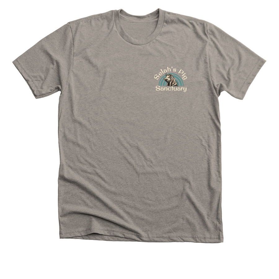 Support Selah's Pig Sanctuary, a Heather Stone Premium Unisex Tee