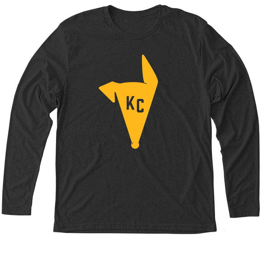 KCREGAP - Gold Logo Long Sleeves, a Vintage Black Triblend Long Sleeve Tee