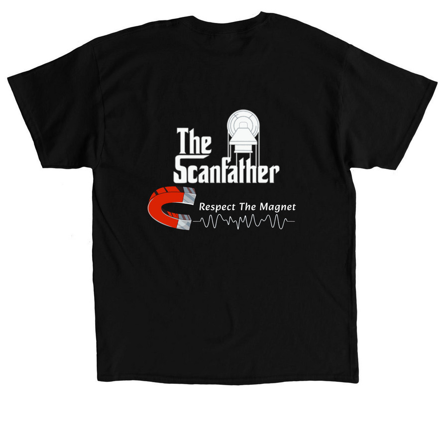 MRI Scanfather, a Black Classic Unisex Tee (back-view)