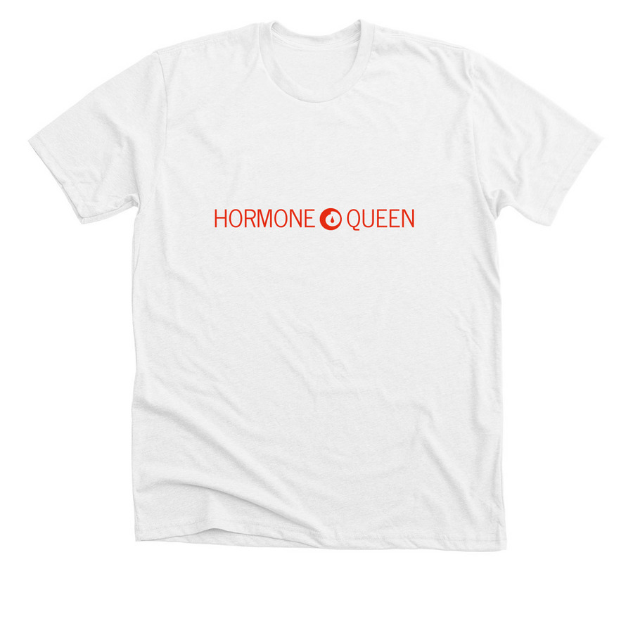 Hormone Queen - Red Logo Apparel, a Solid White Blend Premium Unisex Tee