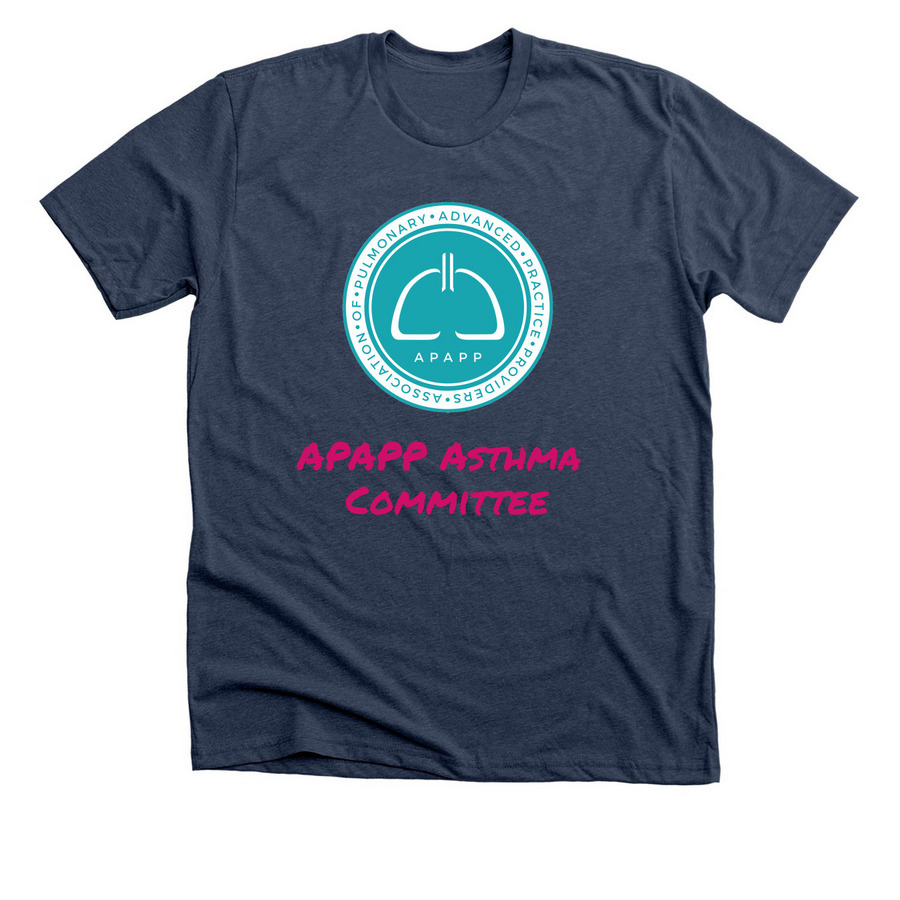 APAPP Asthma Committee, a Heather Navy Premium Unisex Tee