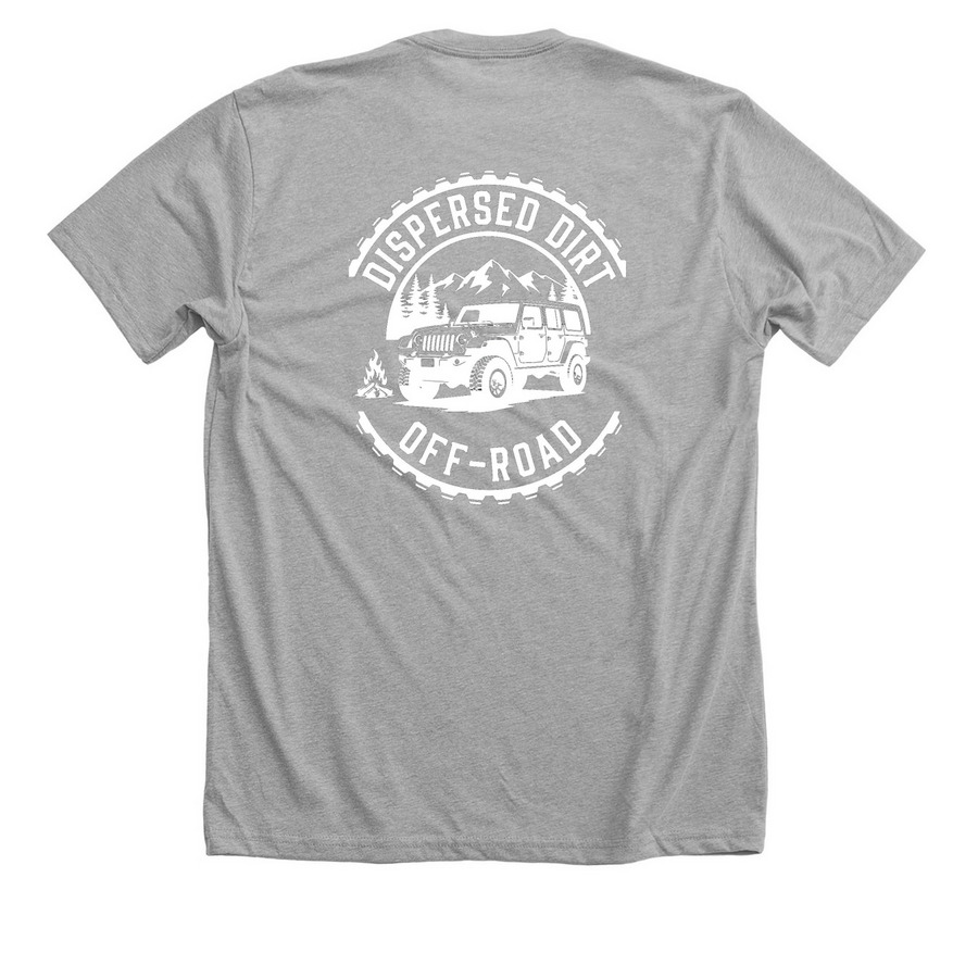 Dispersed Dirt Shirt, a Athletic Heather Premium Unisex Tee (back-view)