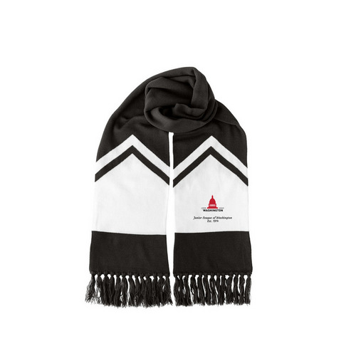 Junior League of Washington Est. 1914 Scarf, a Black/ White Two-Tone Gameday Scarf
